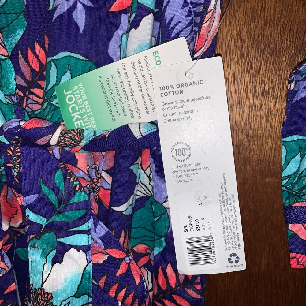 Women’s S JOCKEY Organic Cotton Purple HAWAIIAN TROPICAL Sleep Lounge Ensemble - Picture 12 of 16